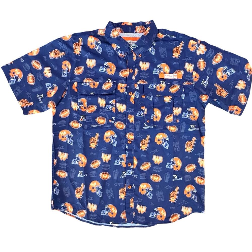 Magellan Outdoors x Whataburger Football Shirt Mens Large Novelty Fishing Gear